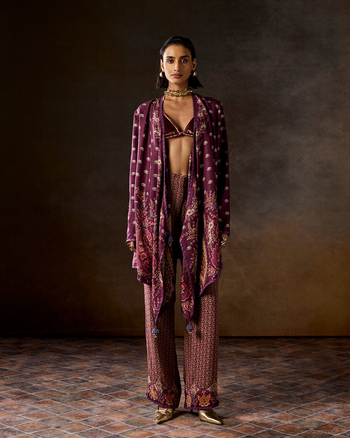 Oriana Printed  Reversible Shrug