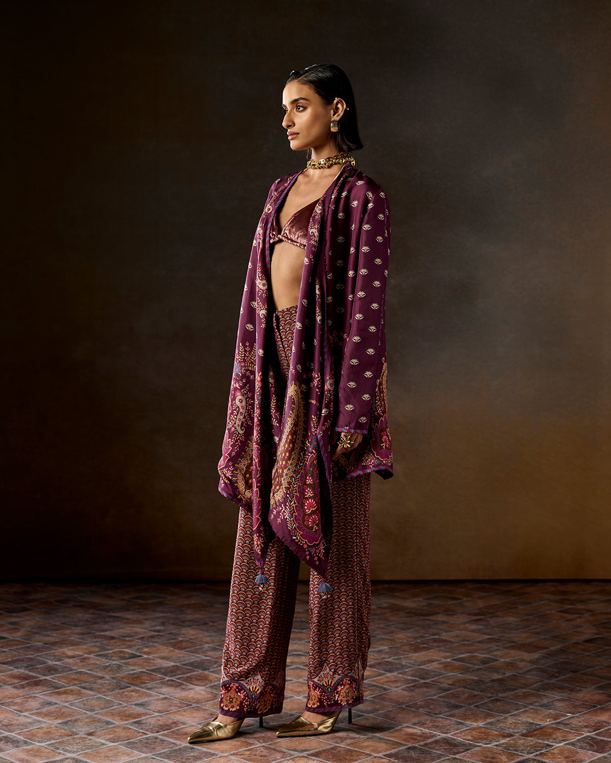 Oriana Printed  Reversible Shrug