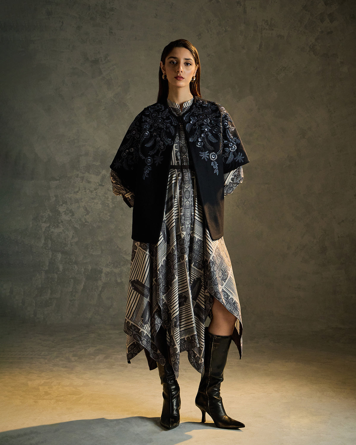 Flora Embroidered Woolen Shrug