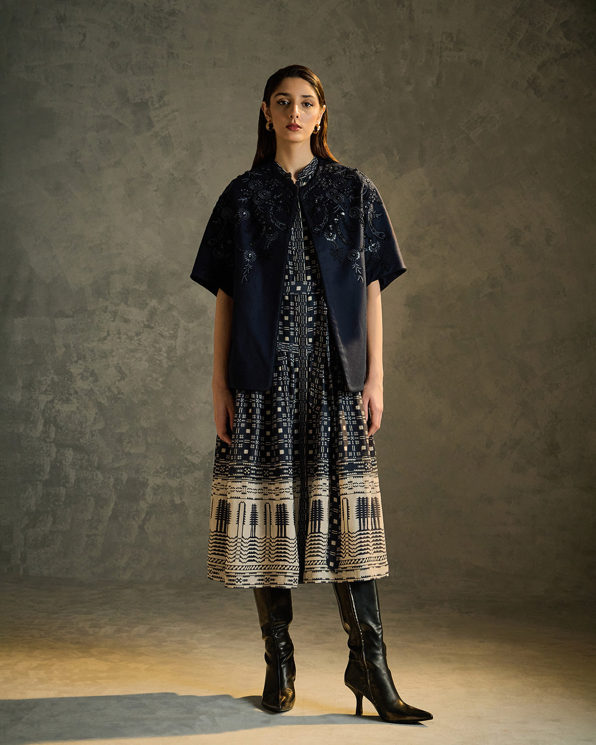 Flora Embroidered Woolen Shrug