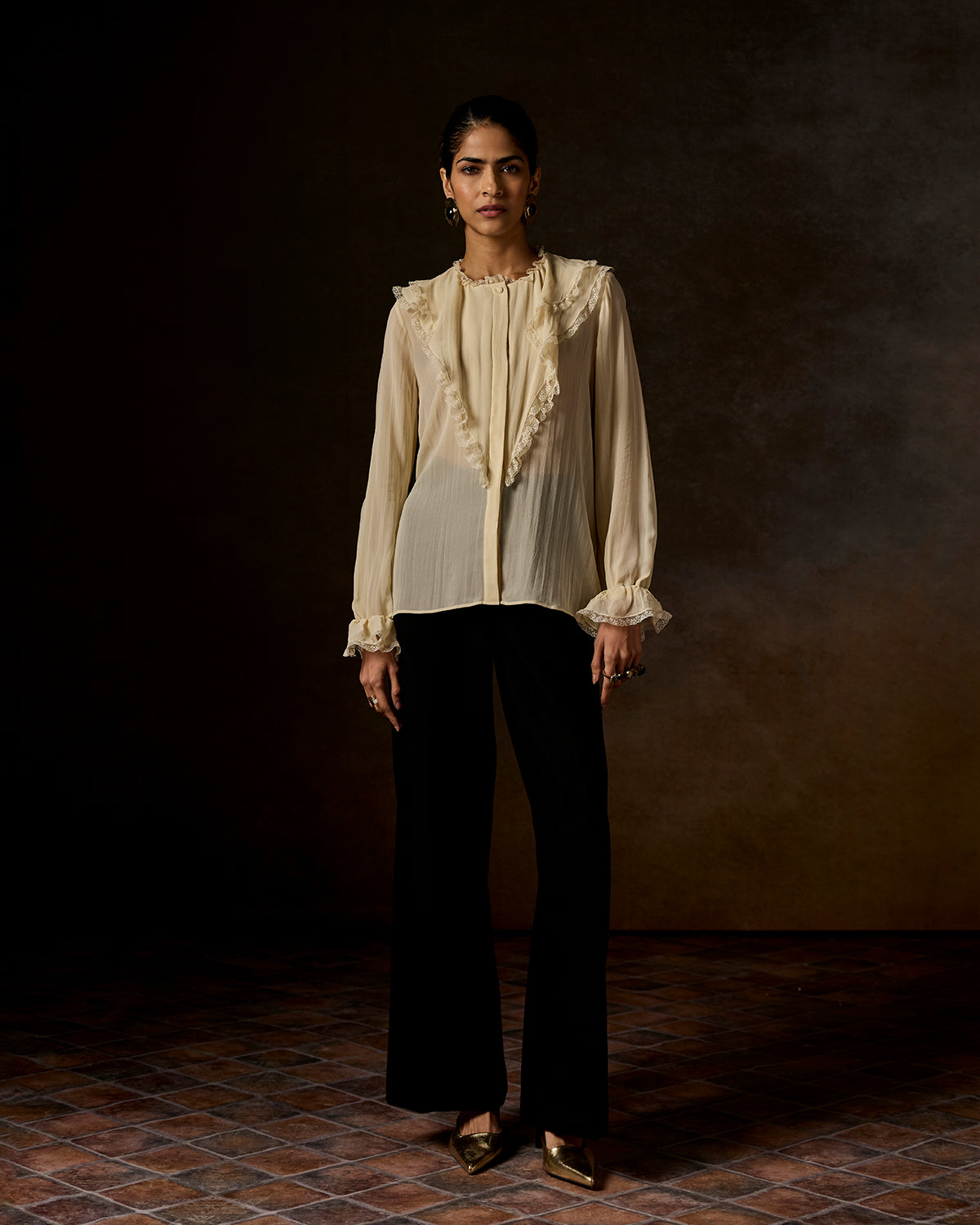 Maisie Ivory Ruffle Top