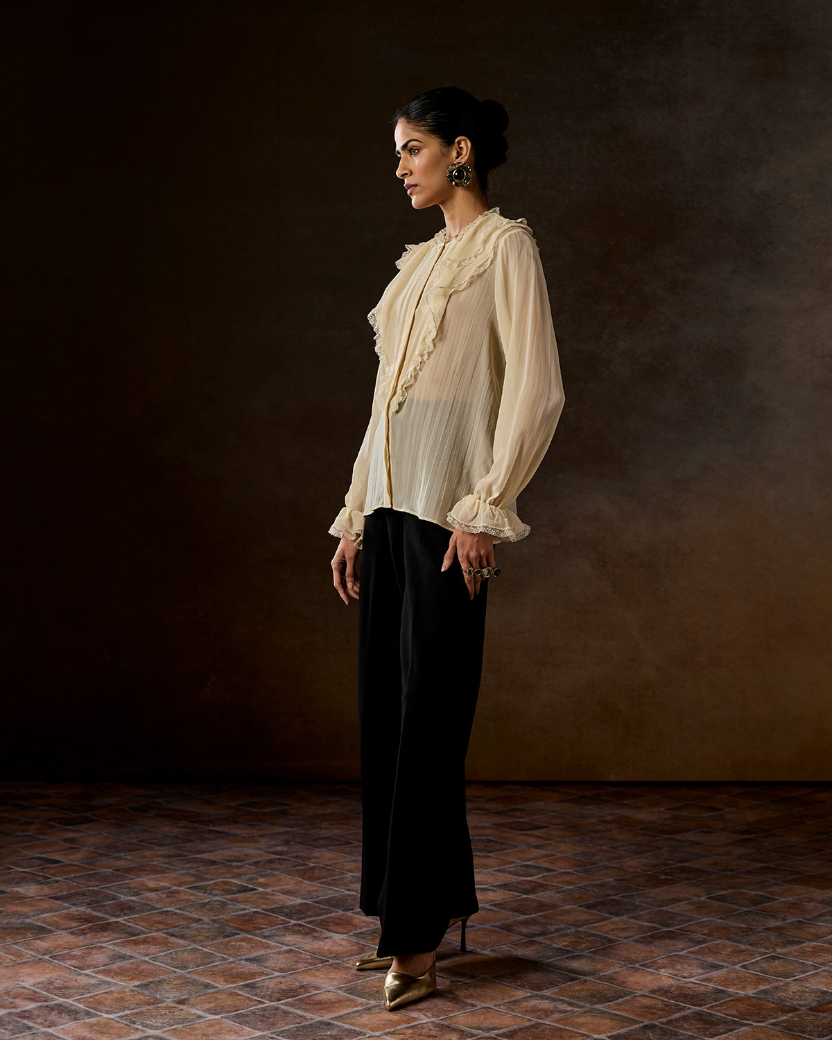 Maisie Ivory Ruffle Top