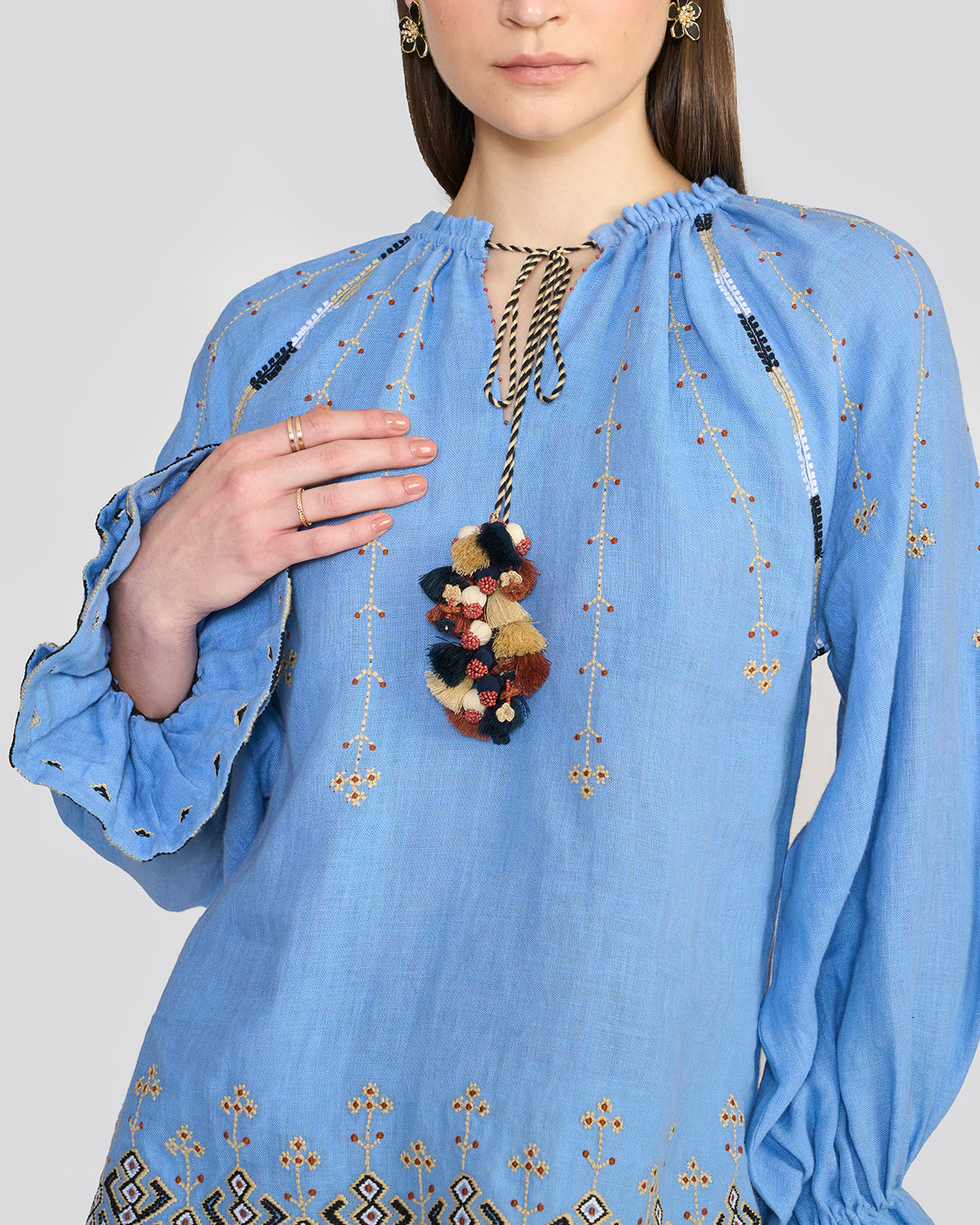 Chelsea Cornflower Blue Embroidered Top