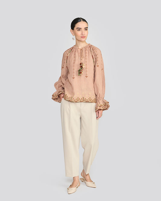 Chelsea Dusty Rose Embroidered Top