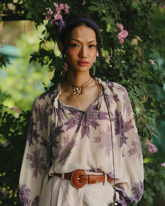 Chelsea Cream Printed Top