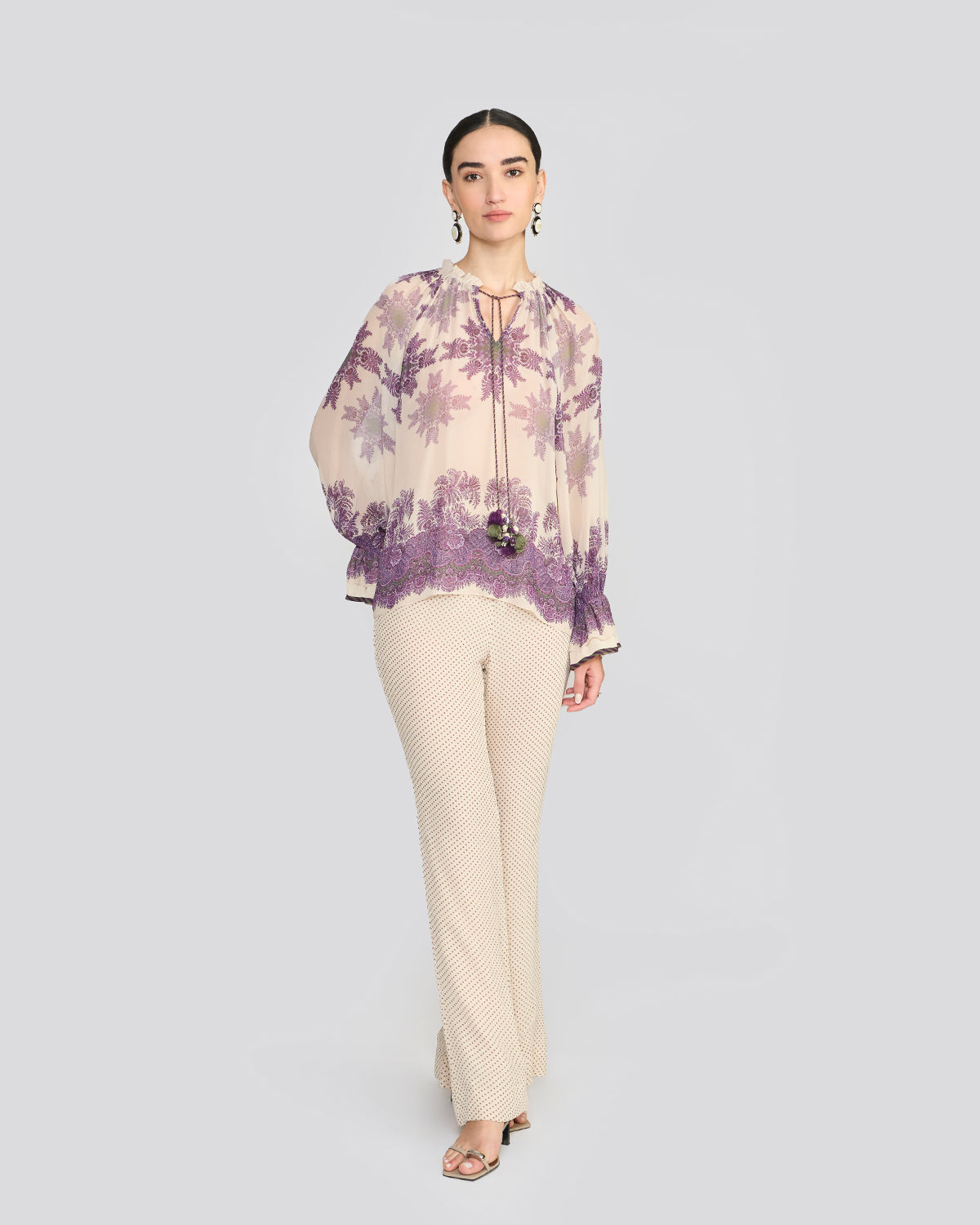 Chelsea Cream Printed Top