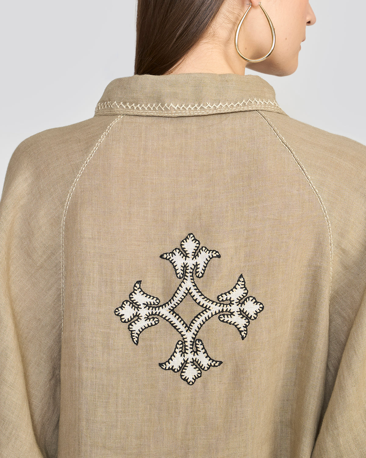 Raya Sage Green Embroidered Top