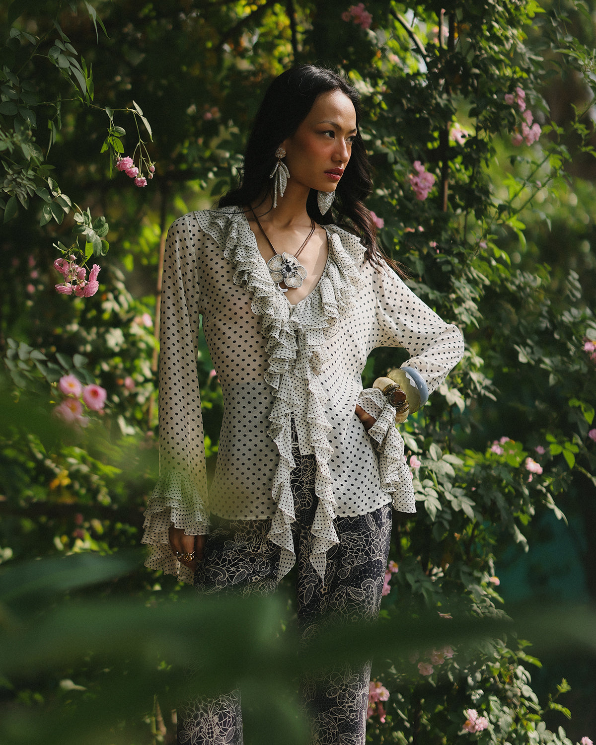 Portia Ivory Printed Top