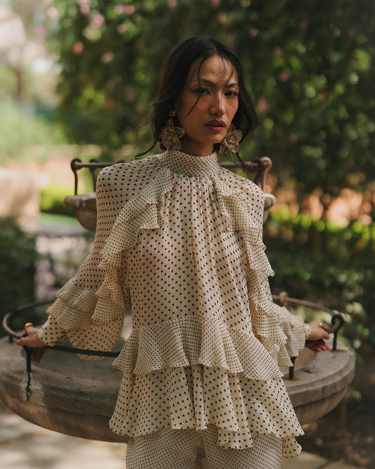Chloe Cream Printed Top