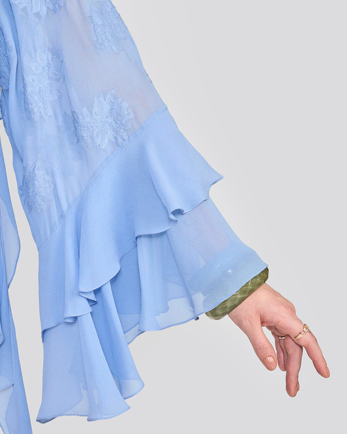 Tanya Cornflower Blue Ruffle Top