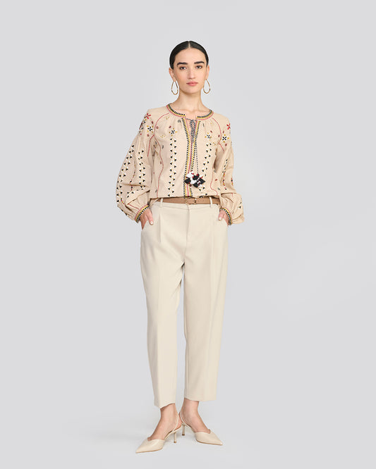 Eloise Cream Embroidered Top