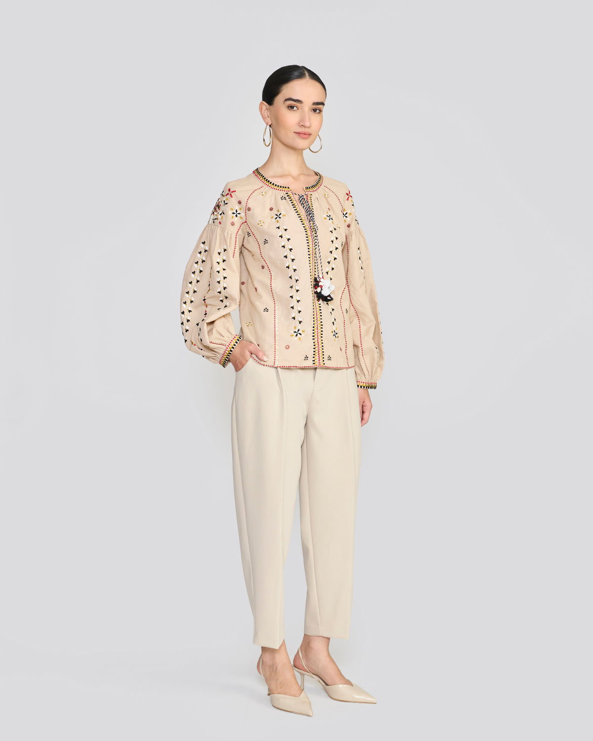 Eloise Cream Embroidered Top