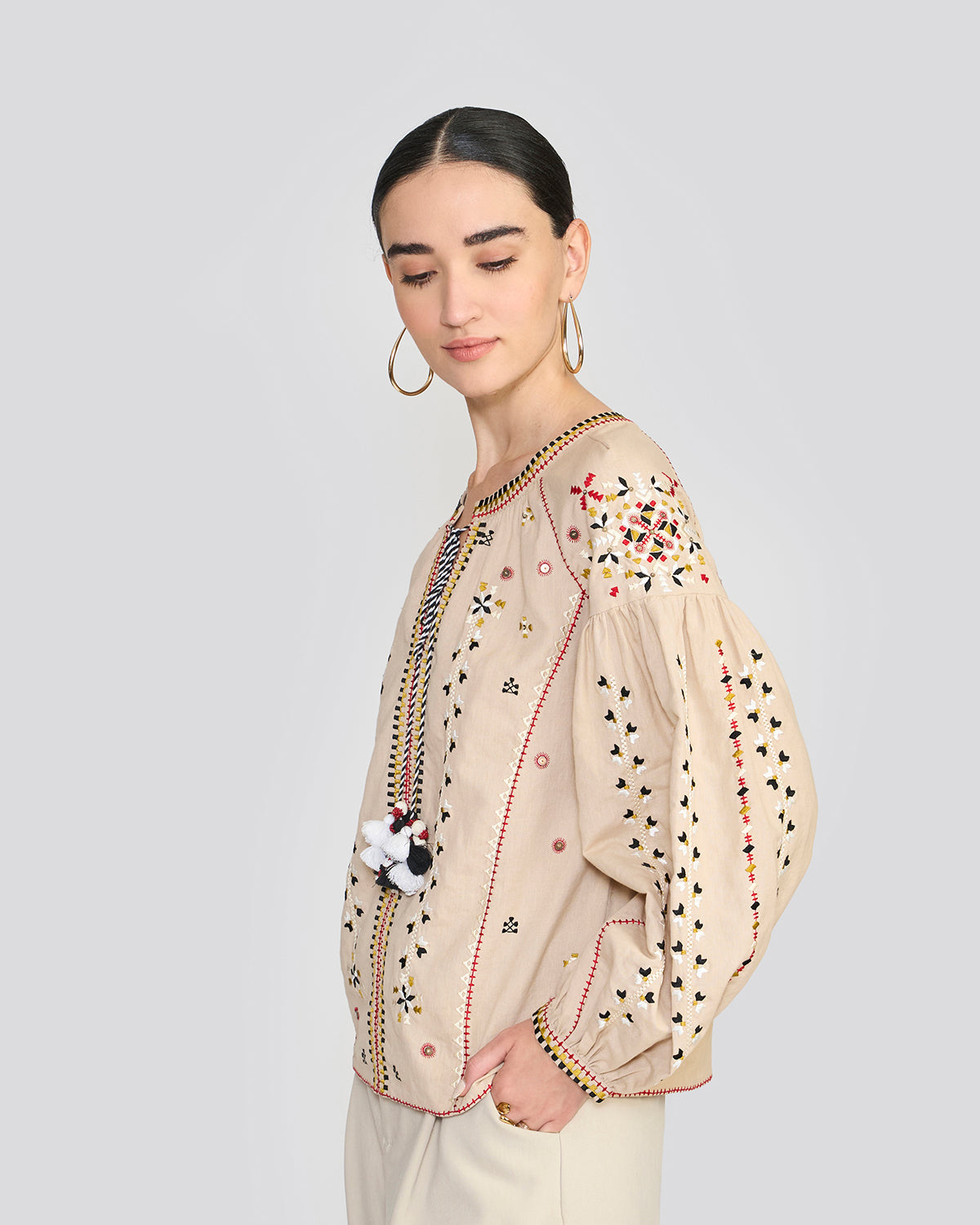 Eloise Cream Embroidered Top